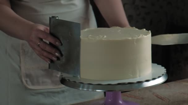 Making a chocolate cake. Confectioner work - Footage, Video
