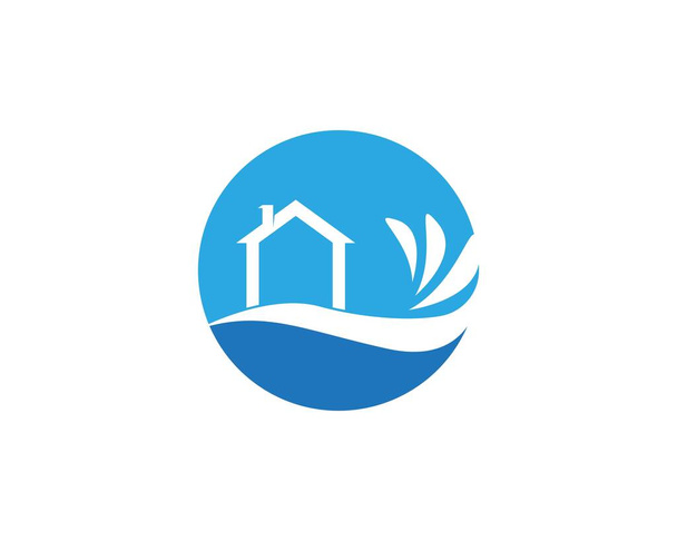 Bâtiment maison nature logo design - Vecteur, image