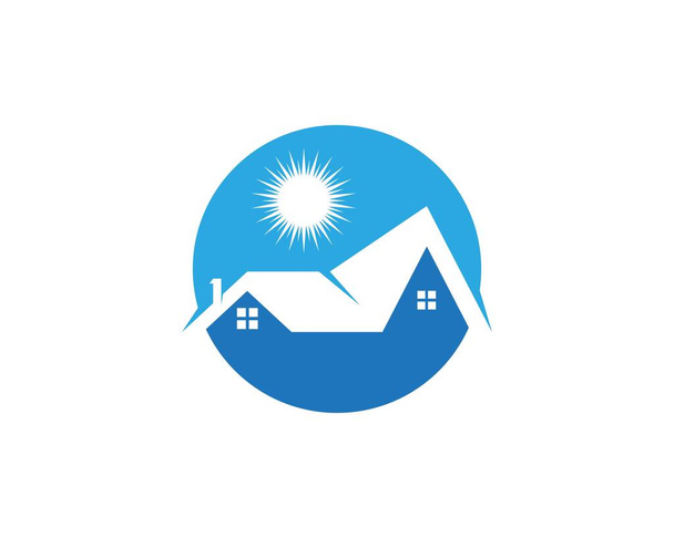 Emlak ve ev binaları logo simgeleri şablonu - Vektör, Görsel