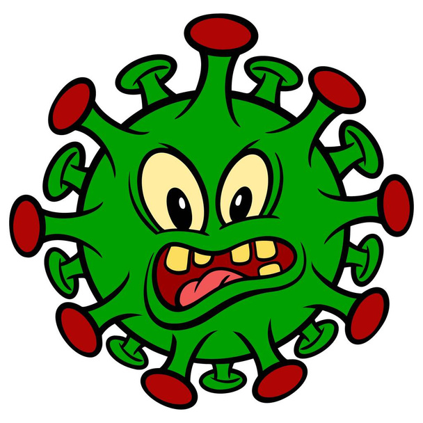 Virus COVID-19 - Une illustration de dessin animé du Coronavirus connu sous le nom de COVID-19
. - Vecteur, image