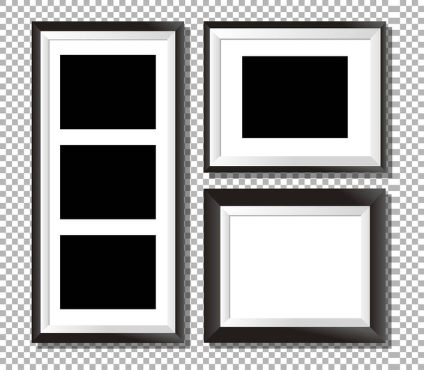 Plantilla de marco de foto sobre ilustración de fondo transparente
 - Vector, imagen
