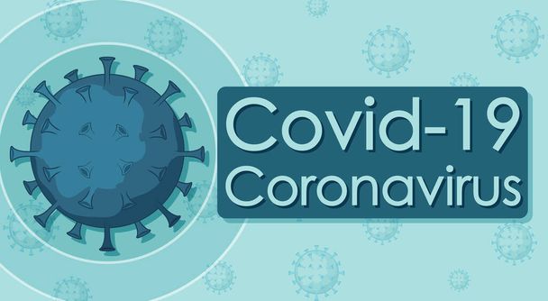 Дизайн плакату коронавірусу з вірусною клітиною на ілюстрації синього фону
 - Вектор, зображення