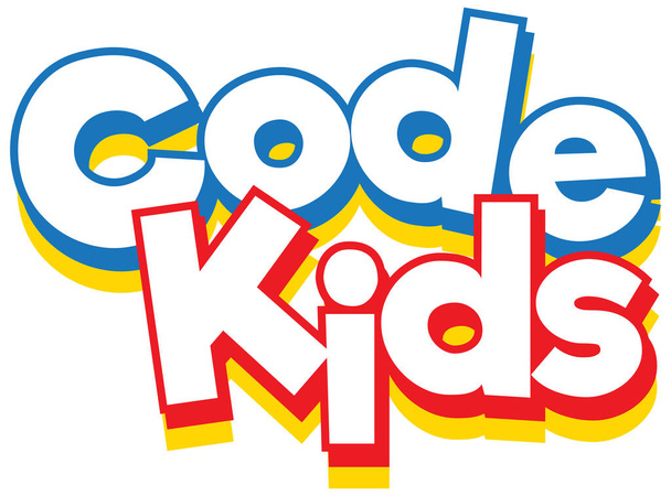 Πρότυπο σχεδίασης γραμματοσειράς για παιδιά κώδικα λέξεων σε λευκό φόντο εικονογράφηση - Διάνυσμα, εικόνα