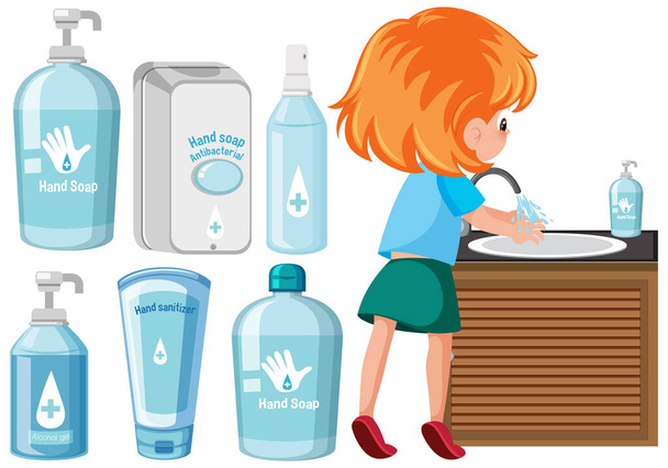 Illustration einer Reihe von Hygieneprodukten - Vektor, Bild