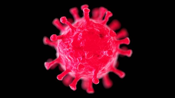 Concept of COVID-19 medical illustration. Coronavirus. Microscope virus close up. 3D rendering. - Photo, Image