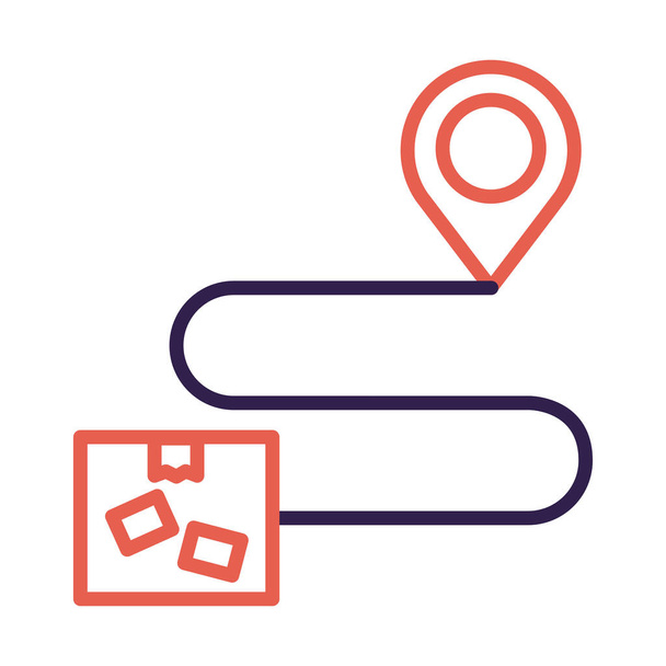 pin location with box service line style
 - Вектор,изображение