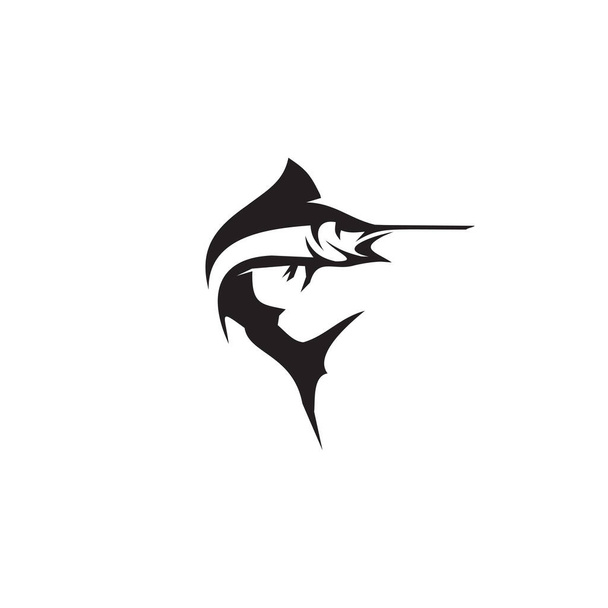 マーリン魚アイコンベクトルテンプレートを使用した釣りロゴデザイン - ベクター画像