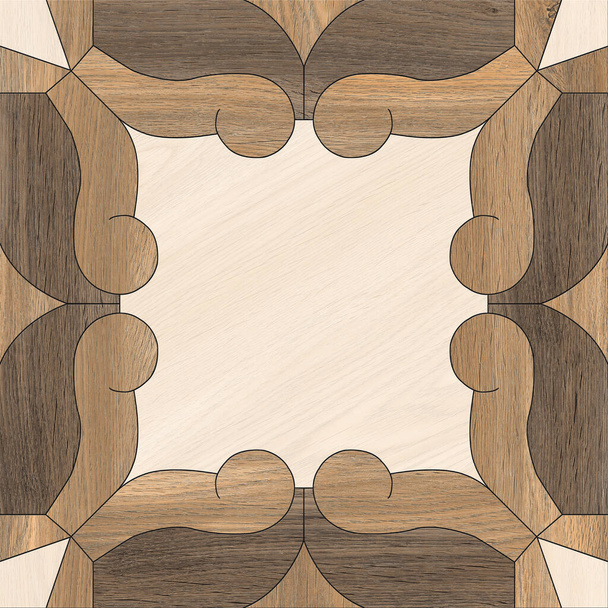 Suelo geométrico y pared patrón de madera mosaico
 - Foto, imagen