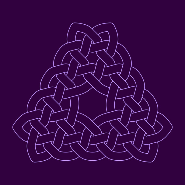 Celtic knot. Triangular abstract ornament. Vector outline illustration. - Vector, Imagen