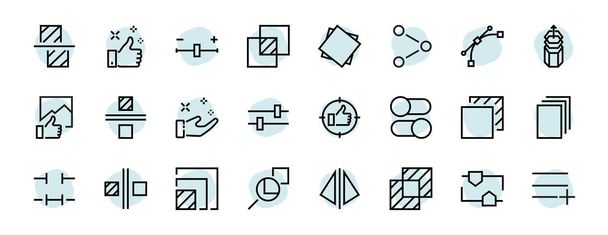 A simple set of image editing related vector line icons. Contains icons such as crop, copy, scale, rotate and more. Editable stroke. 48x48 Pixel Perfect. On white background - Vector, Image