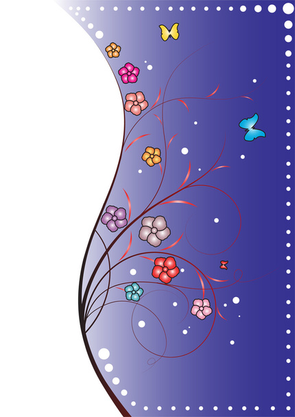 Декоративний квітковий візерунок на фіолетовому фоні
 - Вектор, зображення