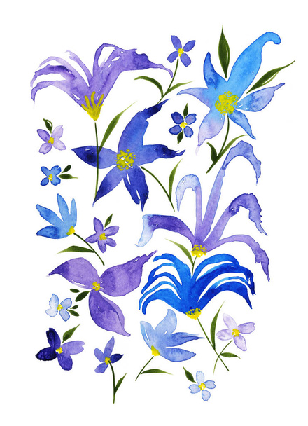 Безшовний візерунок з різнокольоровими квітами
  - Фото, зображення
