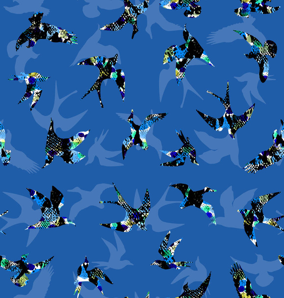 motif lumineux coloré sans couture avec des oiseaux - Photo, image