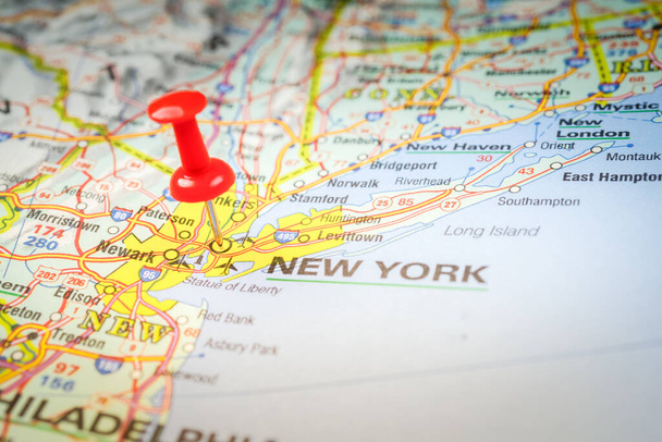 地図上のニューヨーク - 写真・画像