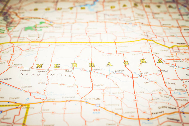 Nebraska állam az interaktív térképen - Fotó, kép