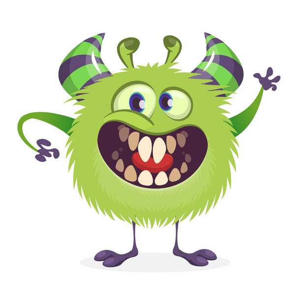 Angry cartoon green monster. Vector illustration of  monster character for Halloween - Vettoriali, immagini