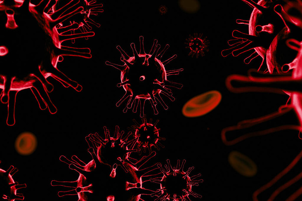 3D απεικόνιση του ιού του στέμματος - Φωτογραφία, εικόνα
