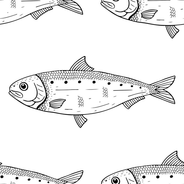 peixe sem costura padrão vetor ilustração
  - Vetor, Imagem