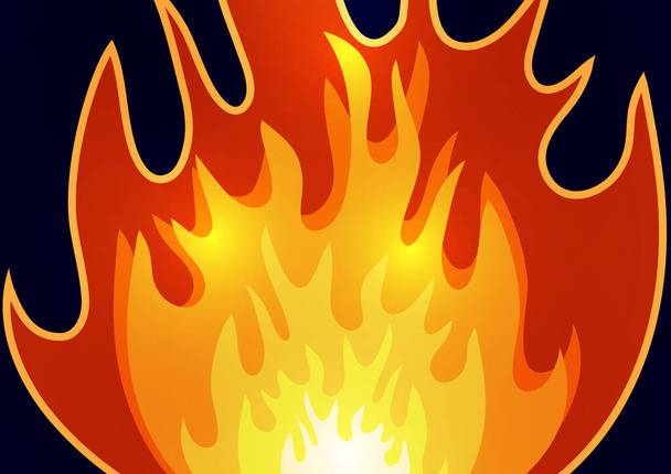 Fire flame vector illustration design template. Cartoon style. Vector illustration for your design. - Vector, Image