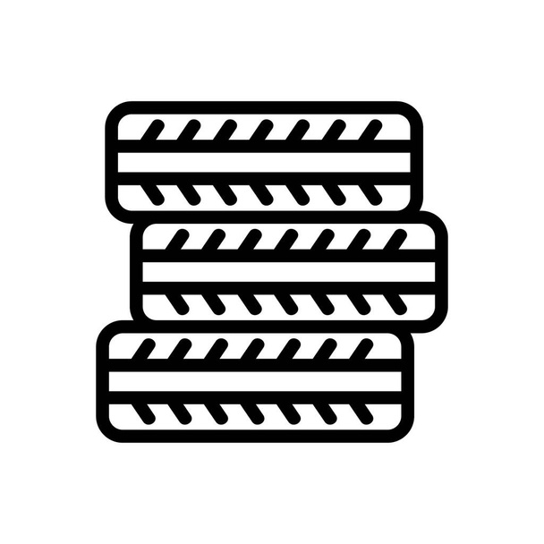 una pila de neumáticos icono vector esquema ilustración
 - Vector, imagen