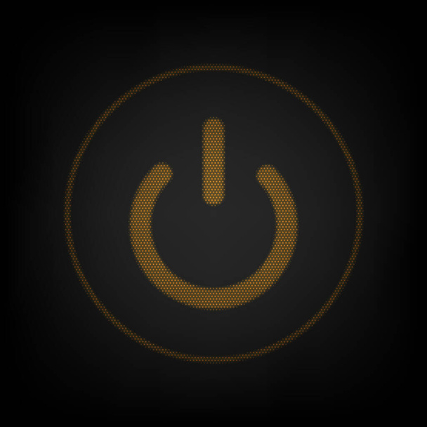 On Off switch sign. Icon as grid of small orange light bulb in darkness. - Vector, Image