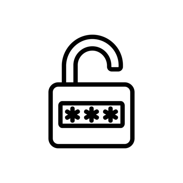 Иллюстрация контура вектора значка блокировки пароля
 - Вектор,изображение