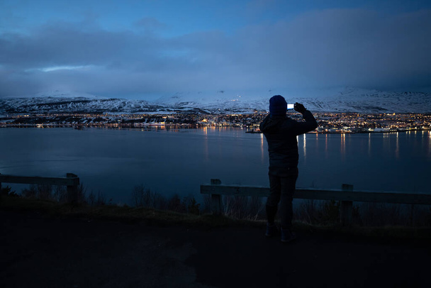 Akureyri város télen, Izland - Fotó, kép