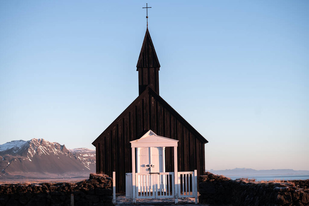 The Black Church of Budir in Iceland - 写真・画像