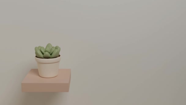 Tänzerin saftige Pflanze 3D-Animation. Tanzende Pflanze. Pastellfarben. - Filmmaterial, Video
