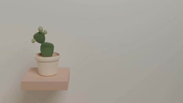 Dancer prickly pear 3D animation. Dancing plant. Pastel colors. - Footage, Video