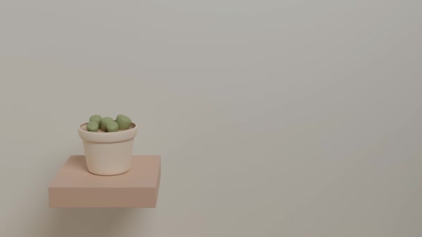 Tanečnice šťavnatý kaktus 3D animace. Tančící závod. Pastelové barvy. - Záběry, video