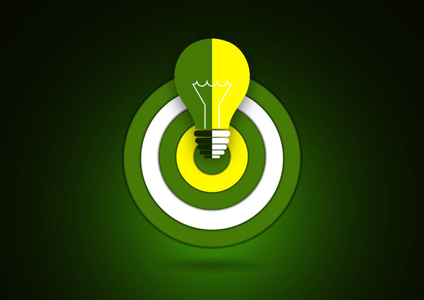 Idea icon. Light bulb target icon. Symbol of creativity, decision or thinking. Vector illustration for your stylish design. - Vector, Image