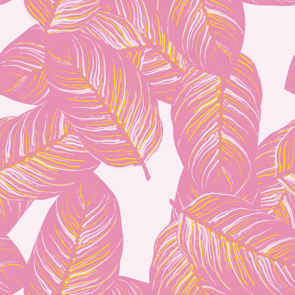 Tropical Leaf. Modern Motif. Jungle Print. Foliage - Wektor, obraz