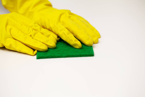 Closeup of a cleaning company worker cleans office - Photo, Image