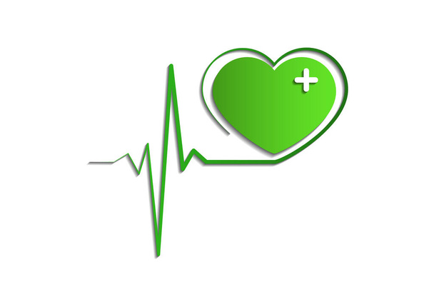 Εικονίδιο καρδιάς με καρδιογράφημα. Ετικέτα σχεδιασμού έννοια νοσοκομειακού εξοπλισμού που απομονώνονται σε λευκή πινακίδα. Εικονογράφηση διάνυσμα για το σχέδιό σας. - Διάνυσμα, εικόνα