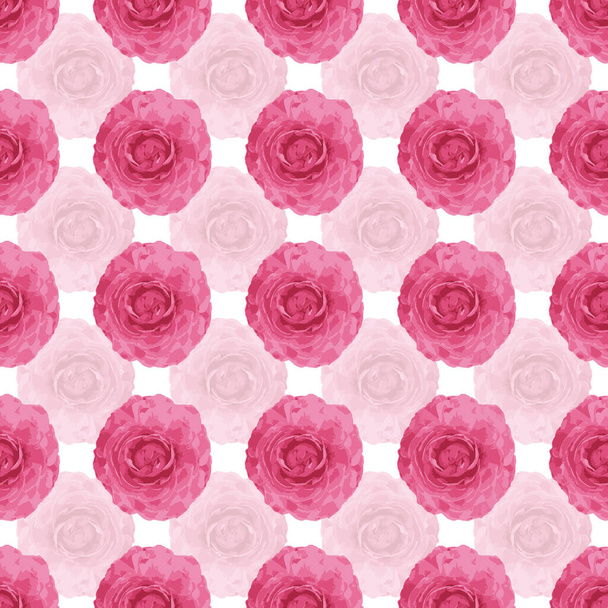 Pink ranonkel repeat pattern print background - Vector, Image