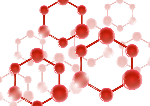 Chemické vektorové nanotechnologické pozadí s 3D makromolekulami. Vektorová ilustrace pro vědecké, chemické, fyzikální, vzdělávací a další projekty. - Vektor, obrázek