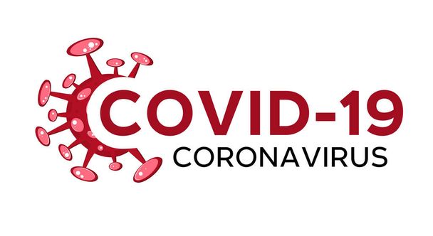 Концепція мультфільму логотип коронавірусу червоний COVID-19 nCov 2019 Векторні ілюстрації
 - Вектор, зображення