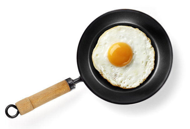 fried egg in frying pan - Фото, изображение