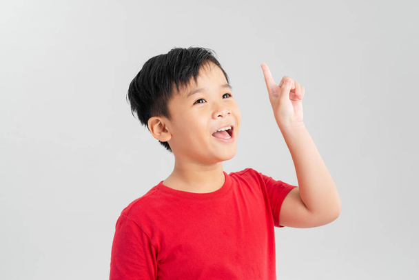 Little boy show emotions at park background with white background - Foto, Imagem