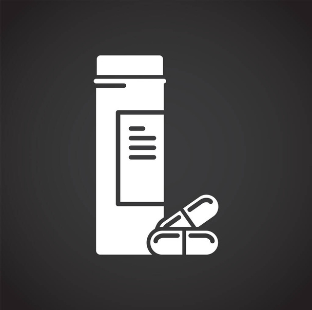 Drogenbezogene Symbole im Hintergrund für Grafik- und Webdesign. Kreatives Illustrationskonzept für Web oder mobile App. - Vektor, Bild
