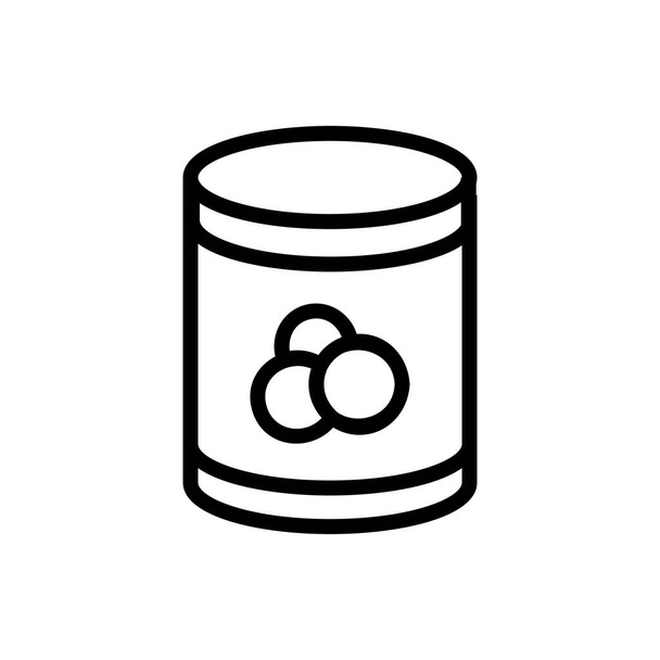 blueberries canned icon vector outline illustration - Vector, Image