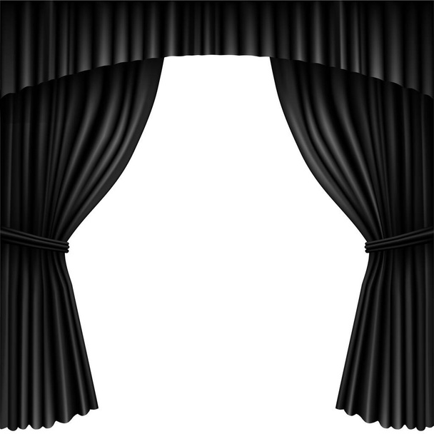 fekete függöny háttér fehér - Vektor, kép