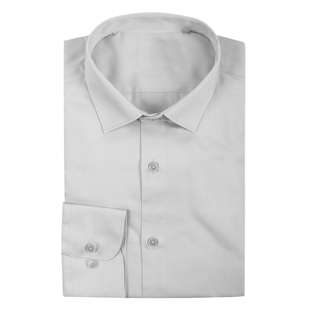 Ανδρικό γκρι διπλωμένο πουκάμισο με γιακά - Φωτογραφία, εικόνα