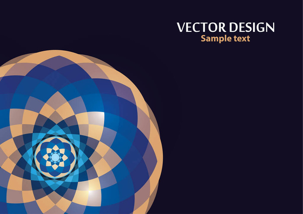 Bright vector ornament pattern with colorful details on a dark background. Template for any surface. Elegant background with oriental ornaments of mandalas. Vector illustration - Vector, Image