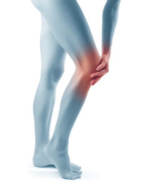 πόνος στο ένα πόδι. αθλητισμός τραύμα - Φωτογραφία, εικόνα