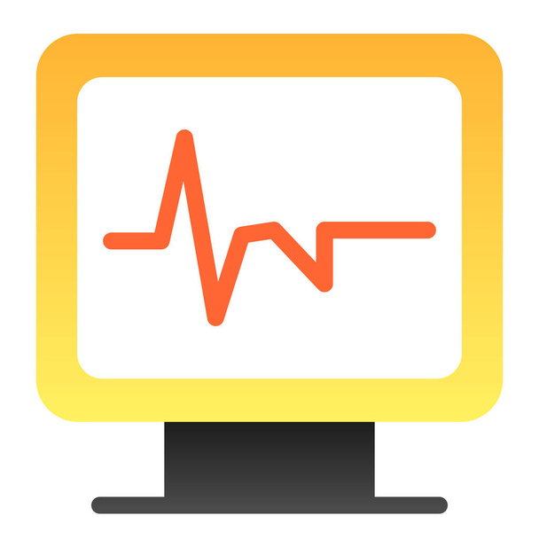 Cardiogram on monitor flat icon. Monitoring color icons in trendy flat style. Pulse on screen gradient style design, designed for web and app. Eps 10. - ベクター画像