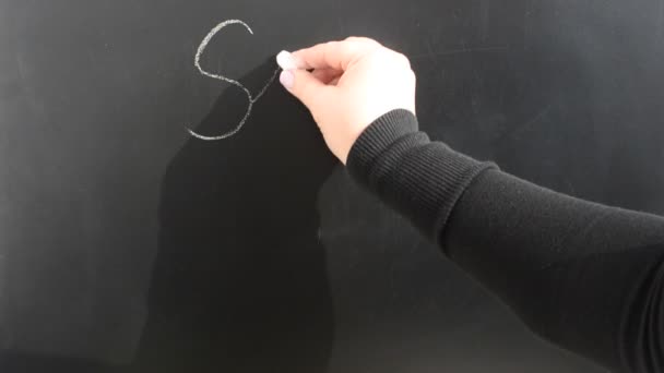 We write on a board the phrase spring here. Inscription chalk on a board. - Felvétel, videó