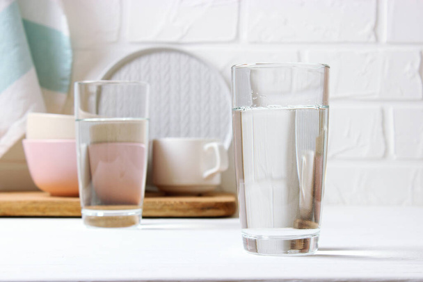 clear water in a glass. Purified water. - Photo, image