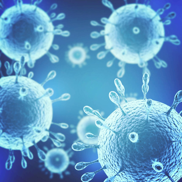 Células bacterianas virus fondo microbio. Concepto de microbiología sanitaria. ilustración de renderizado 3d
 - Foto, imagen